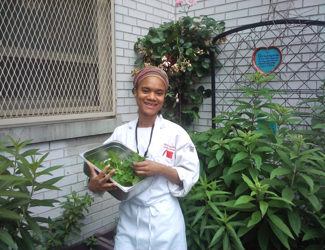 Madea in garden